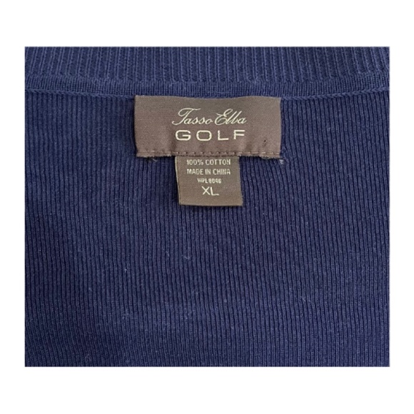 Men's Tasso Elba Golf Blue Yellow Argyle Print V-Neck Sweater Vest. Size XL - Picture 3 of 6